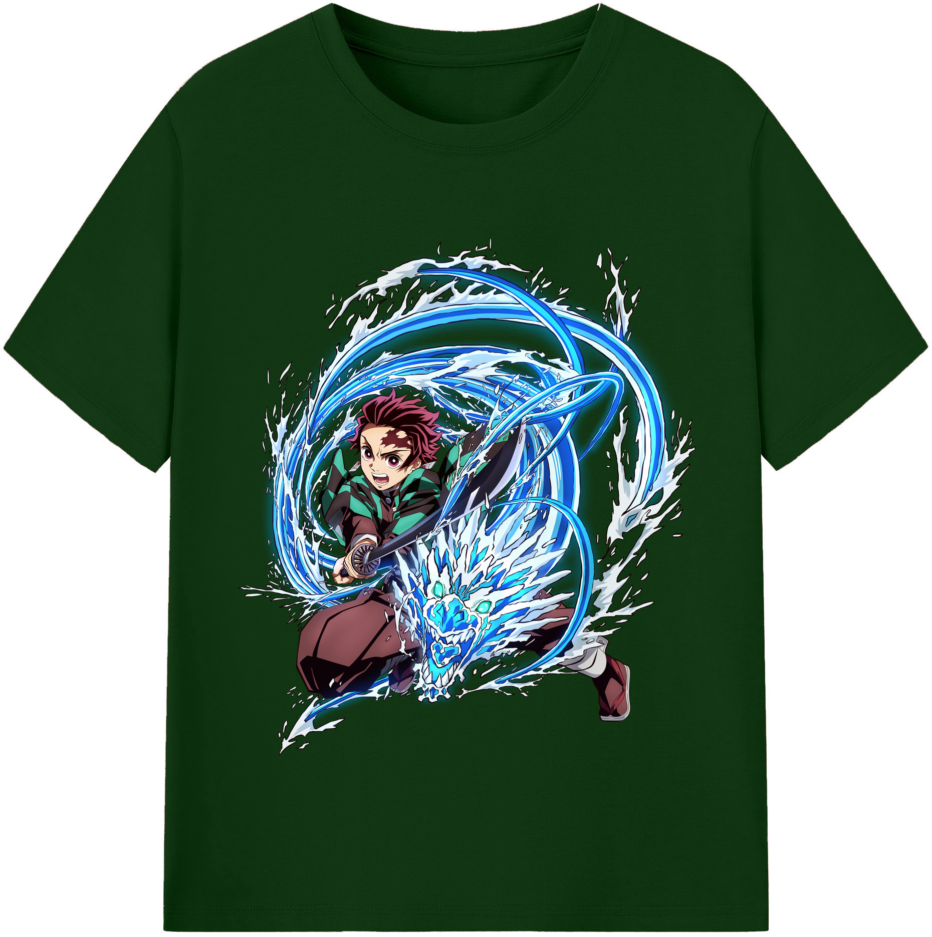 （画像用） 鬼滅の刃 竈門 炭治郎／かまど たんじろう Kamado Tanjirou 綿100％半袖Tシャツ（フロントプリント）